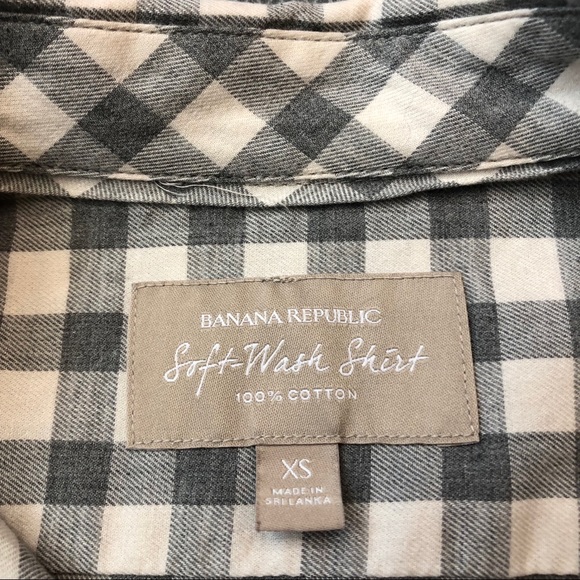 Banana Republic Soft Wash Shirt Gray and White XS - Picture 4 of 8